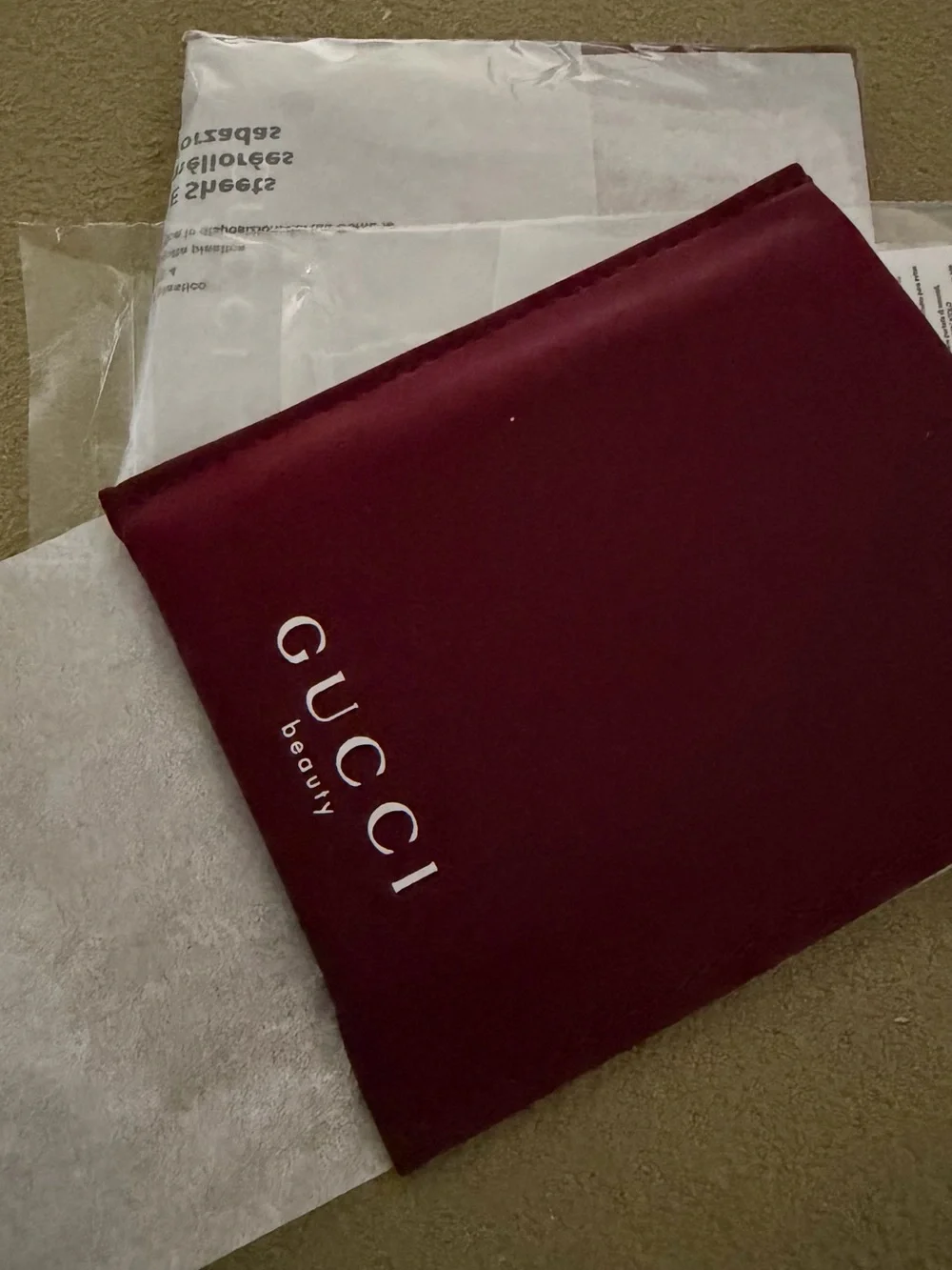 Gucci mirror new red burgundy in case pouch